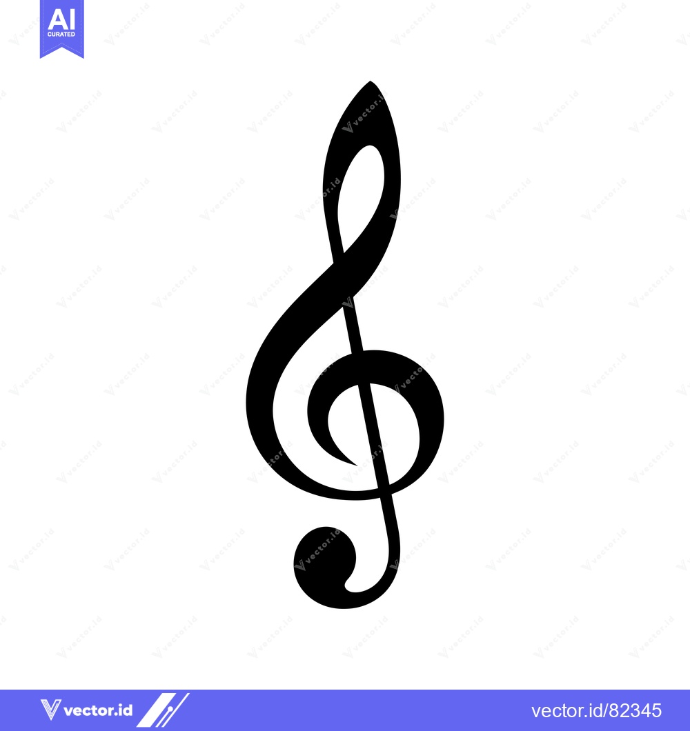 Premium Vector dari Black Treble Clef Music Notation Symbol