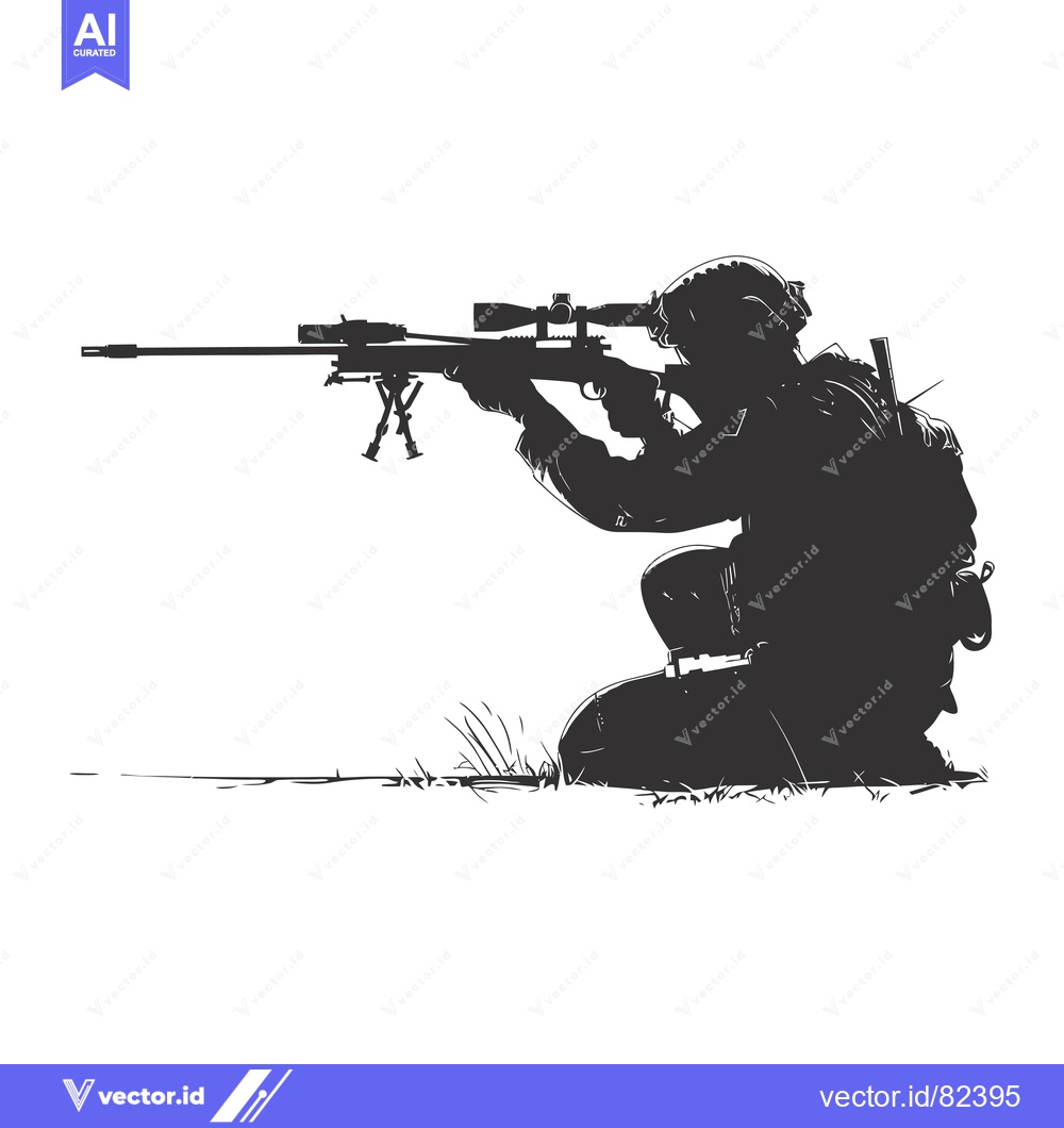 Premium Vector of Silhouette of a Sniper Aiming with a Scope
