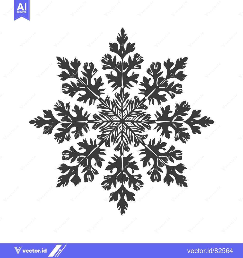 Premium Vector dari Intricate Black and White Snowflake Design