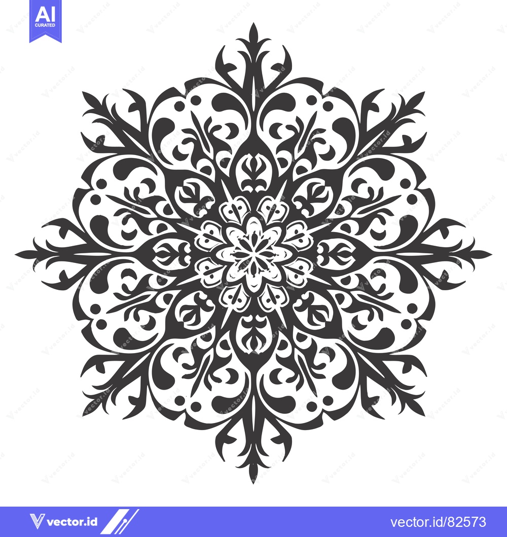 Premium Vector of Black and White Ornate Floral Mandala Design