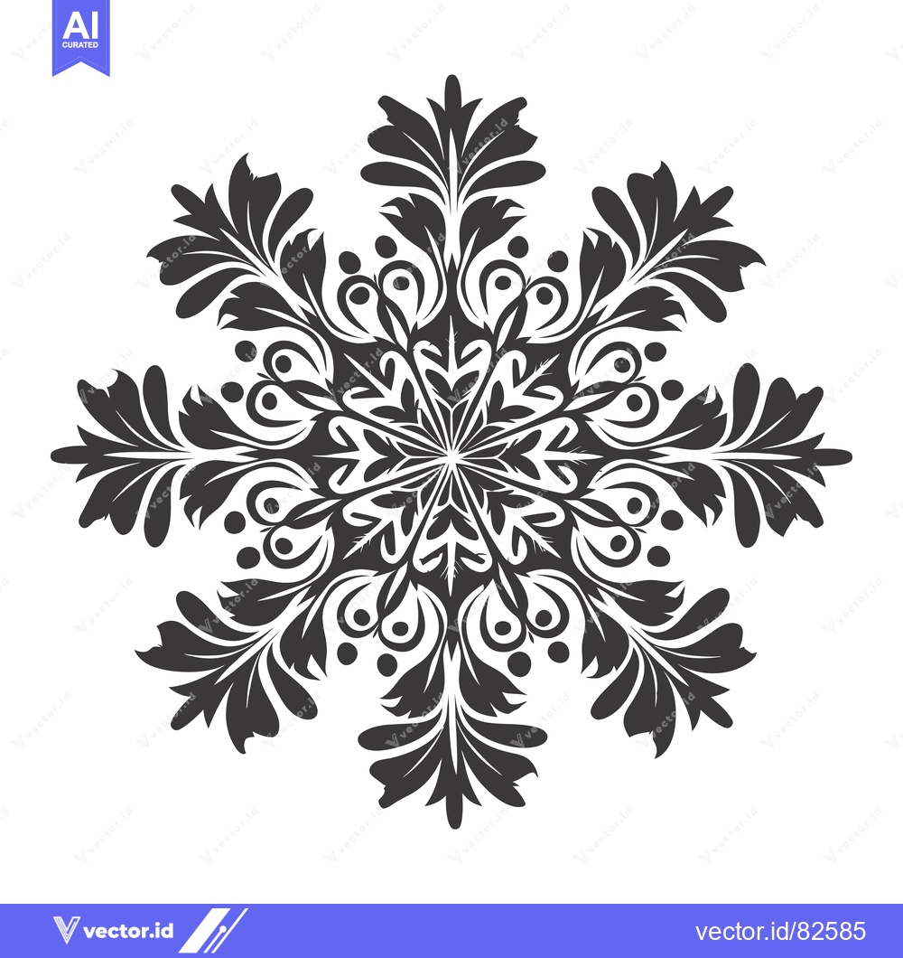 Premium Vector dari Black and White Floral Mandala Design