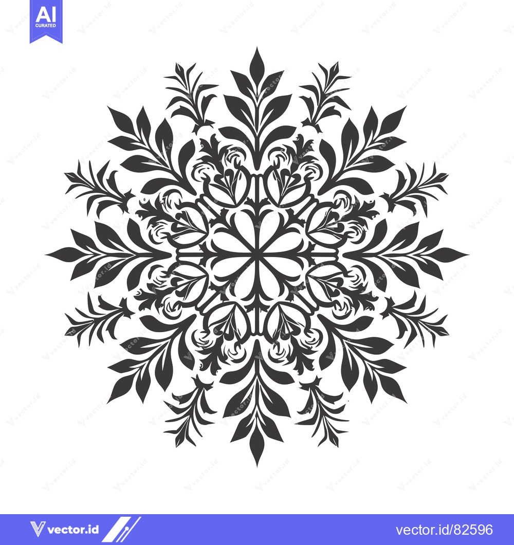 Premium Vector dari Black and White Floral Mandala Design