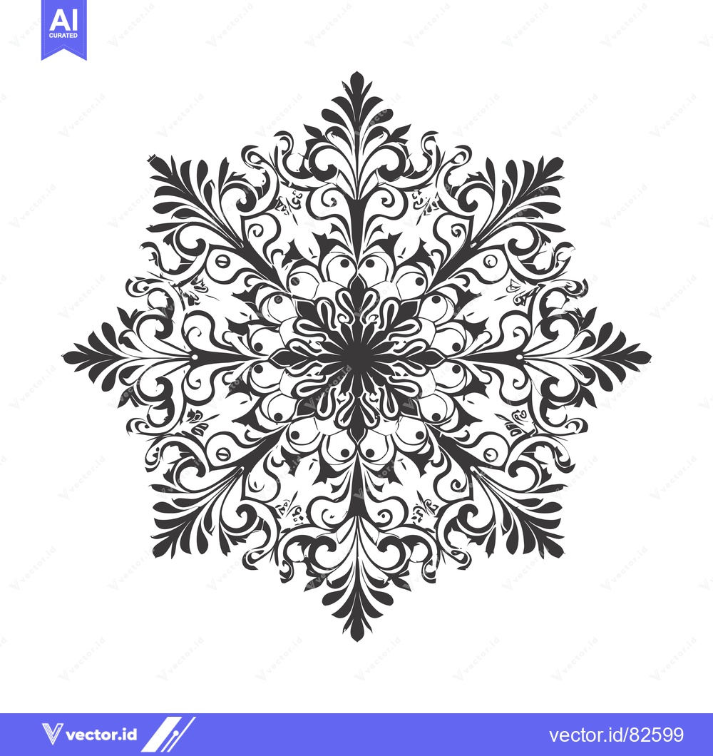Premium Vector of Intricate Black and White Floral Mandala Design