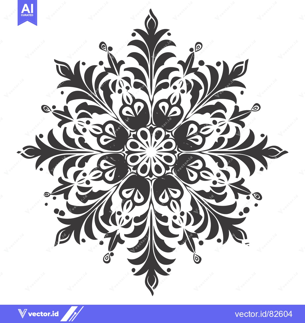 Premium Vector dari Black and white intricate floral mandala design