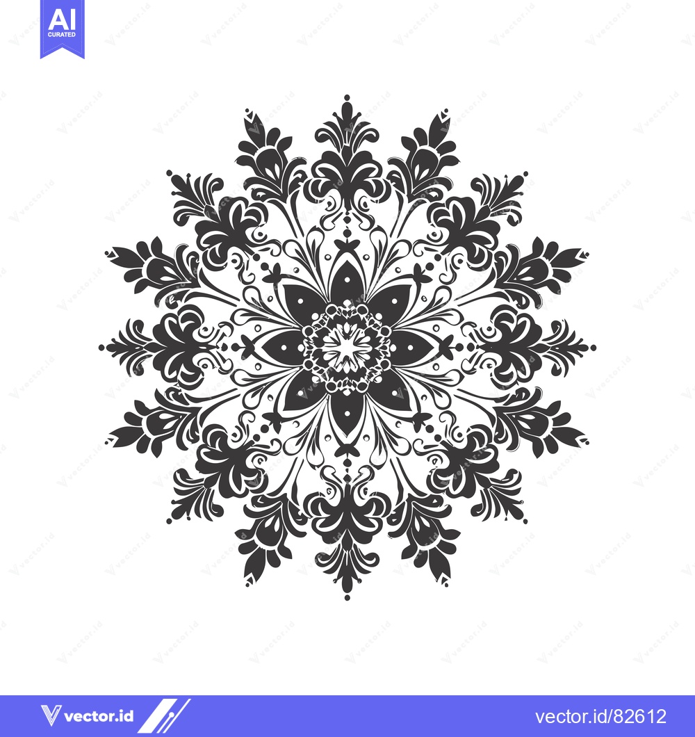 Premium Vector dari Black and white floral mandala design