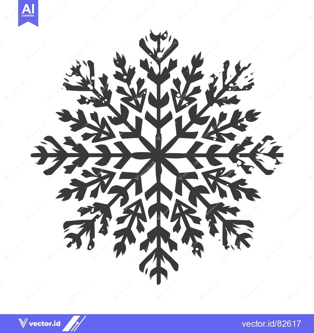Premium Vector dari A Stylized Black and White Snowflake Illustration
