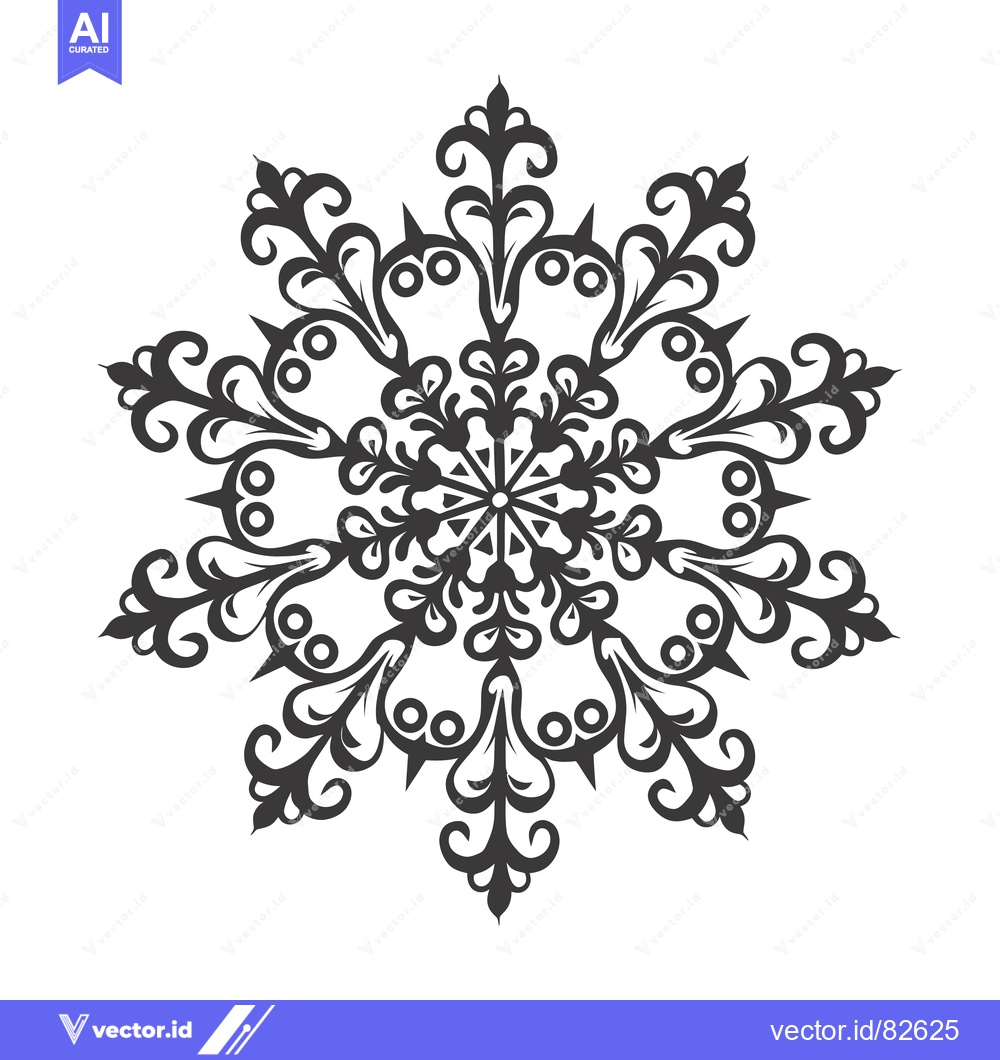 Premium Vector dari Ornate Black and White Floral Mandala Design