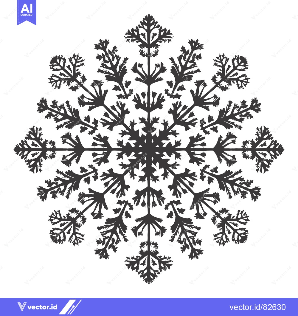 Premium Vector dari A Black and White Stylized Snowflake Illustration
