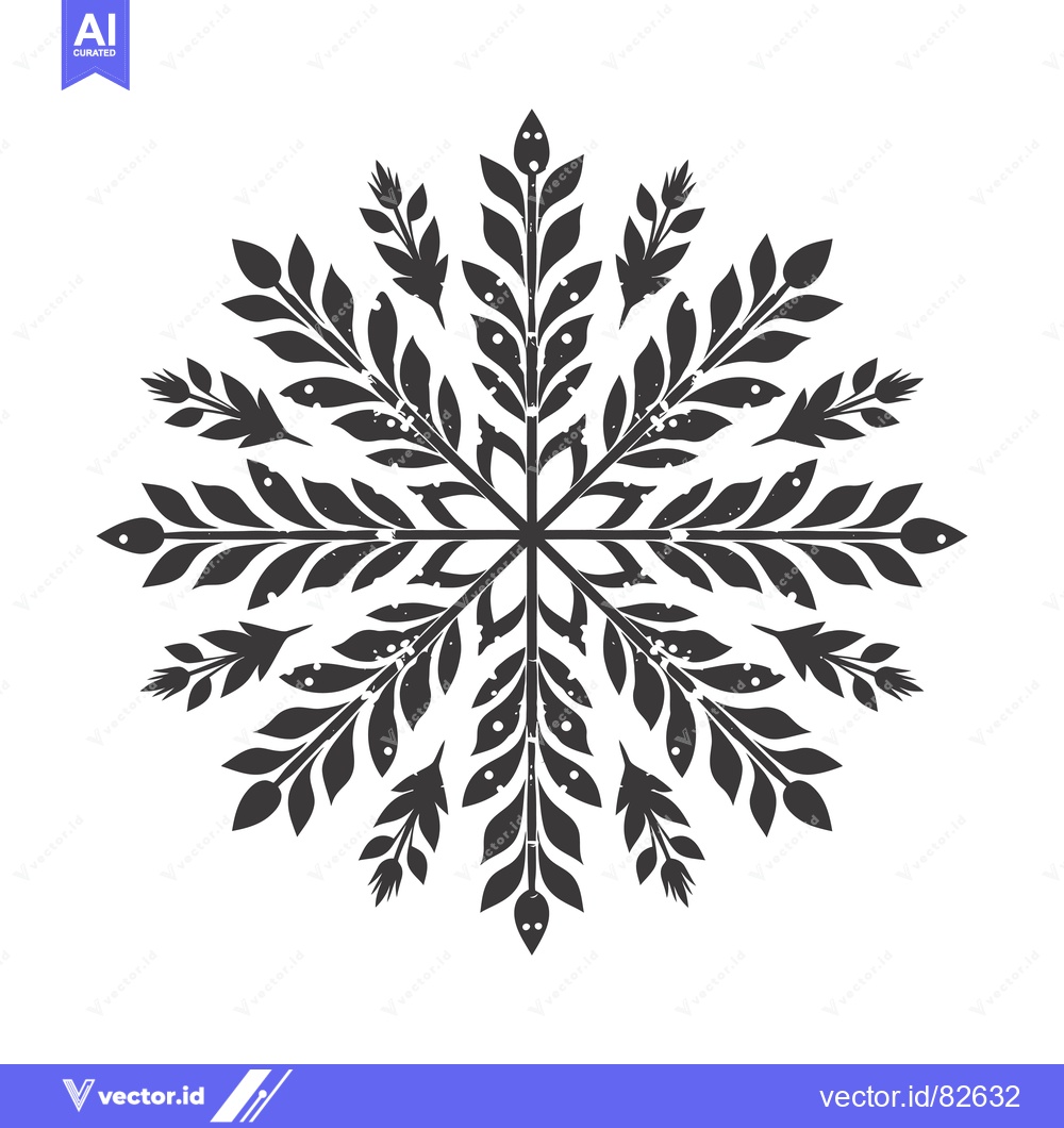 Premium Vector dari Black and White Stylized Floral Design with Symmetrical Pattern