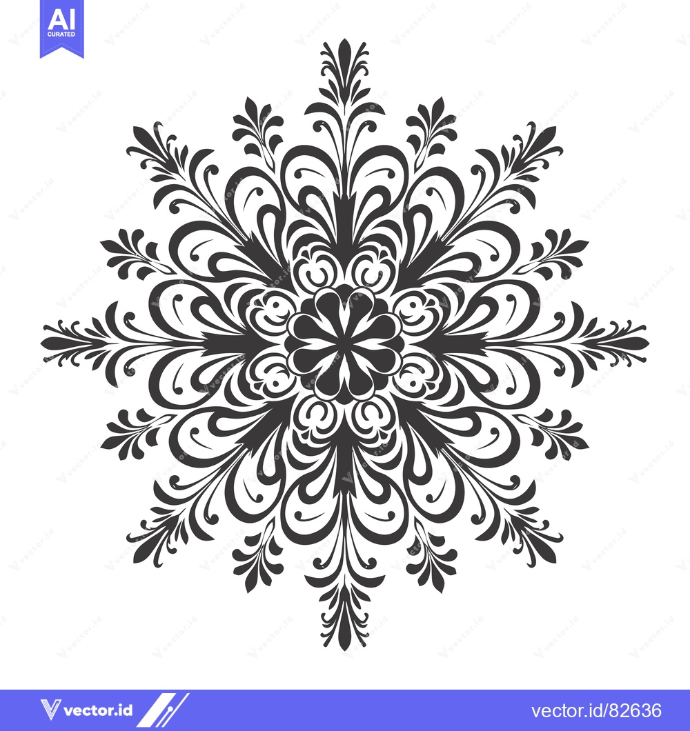 Premium Vector dari Intricate Black and White Floral Mandala Design