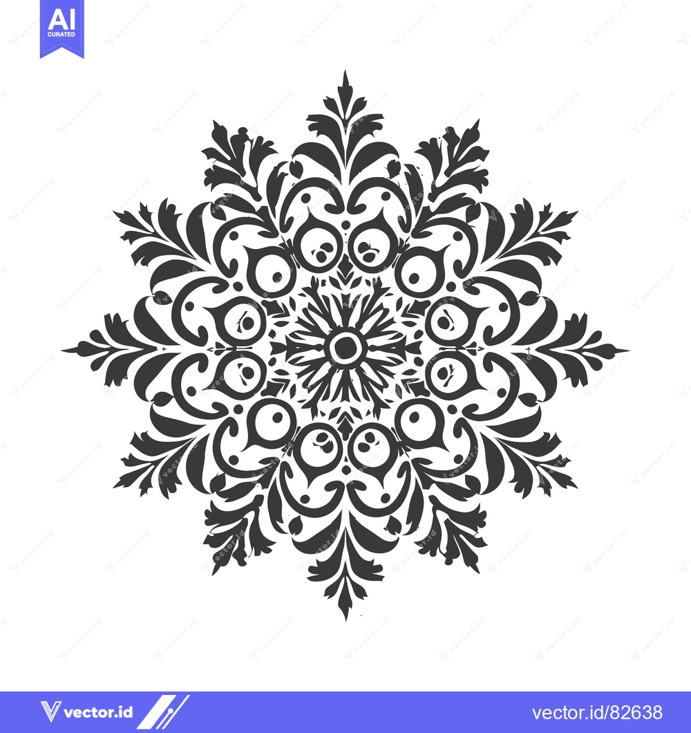 Premium Vector of Black and White Intricate Floral Mandala Design
