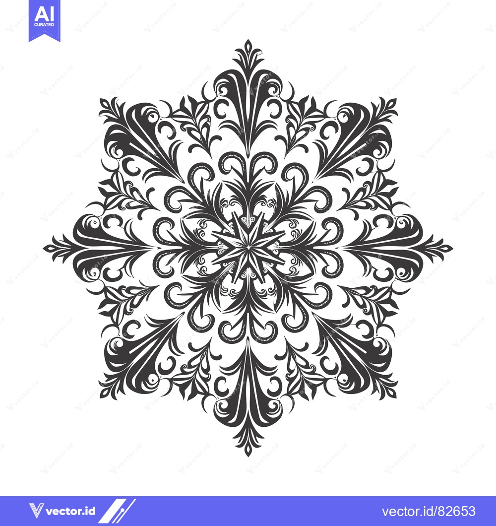Premium Vector dari Intricate Black and White Floral Mandala Design