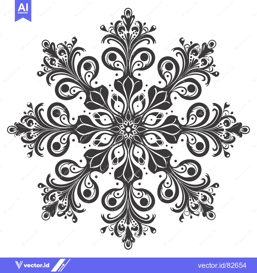 Premium Vector dari Intricate Black and White Floral Mandala Design