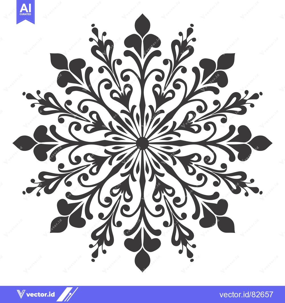 Premium Vector dari Ornate Black and White Floral Mandala Design
