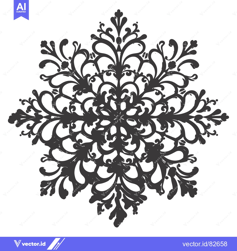 Premium Vector dari Intricate Black and White Floral Design with Swirling Patterns