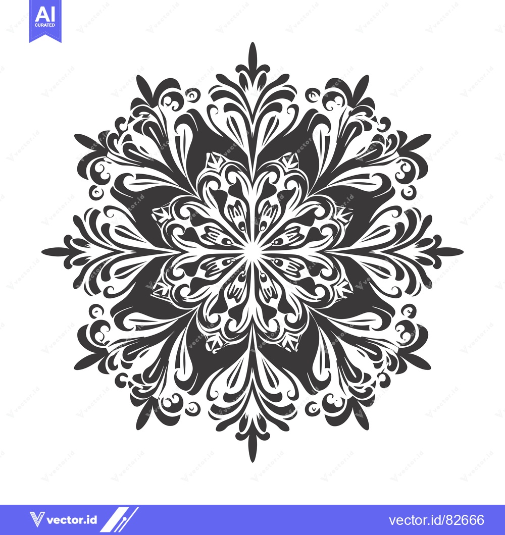 Premium Vector dari Intricate Black and White Floral Mandala Design