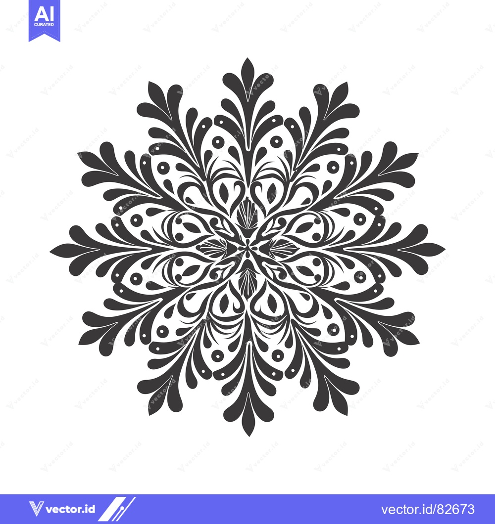 Premium Vector dari Ornate Black and White Floral Mandala Design