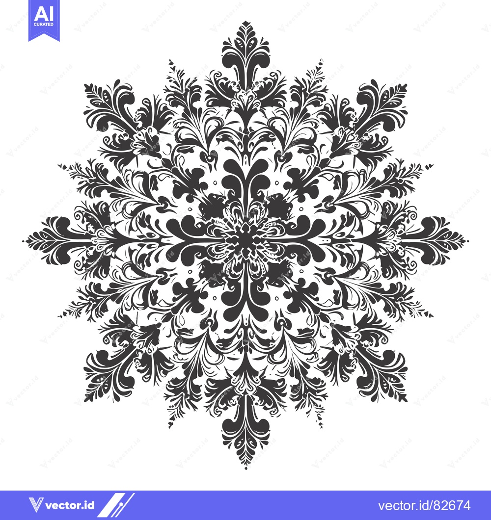 Premium Vector dari Intricate Black and White Floral Pattern