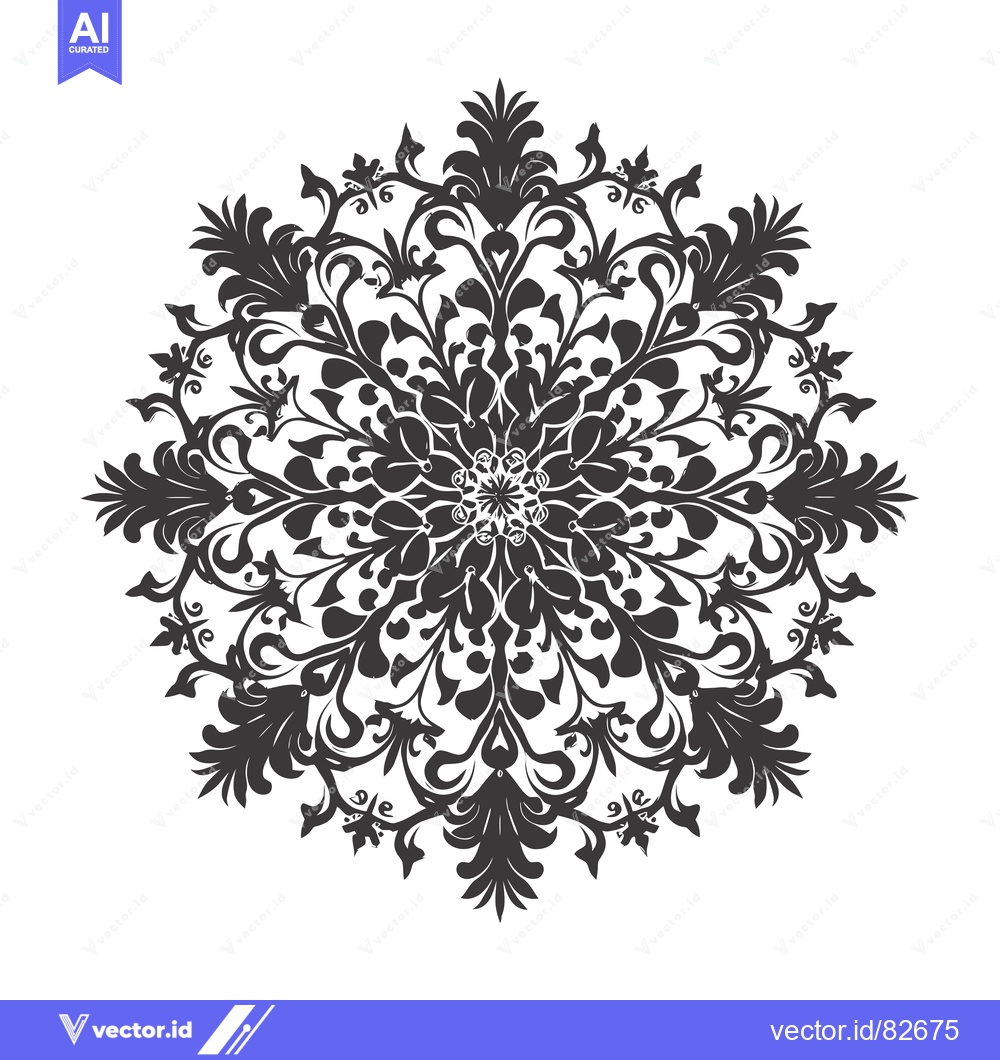 Premium Vector dari Black and White Circular Floral Design