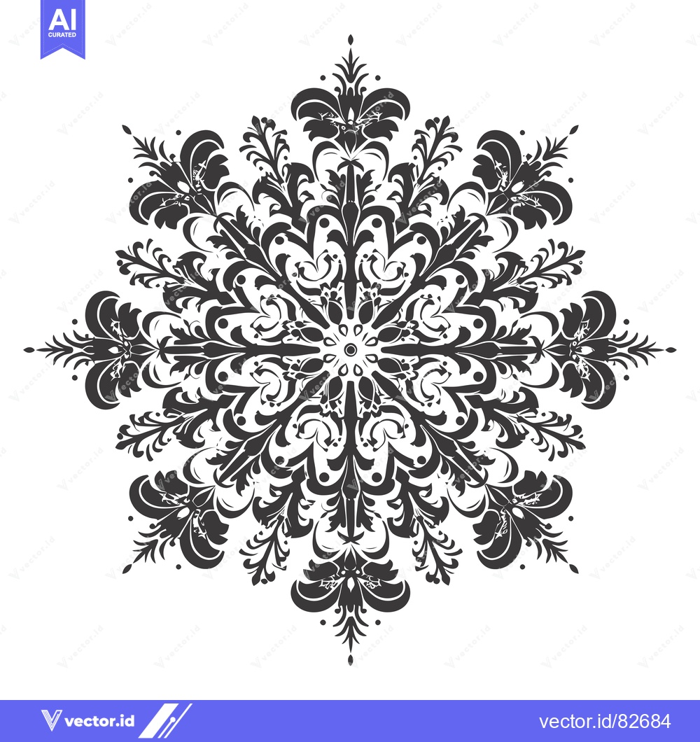 Premium Vector of Ornate Black and White Floral Mandala