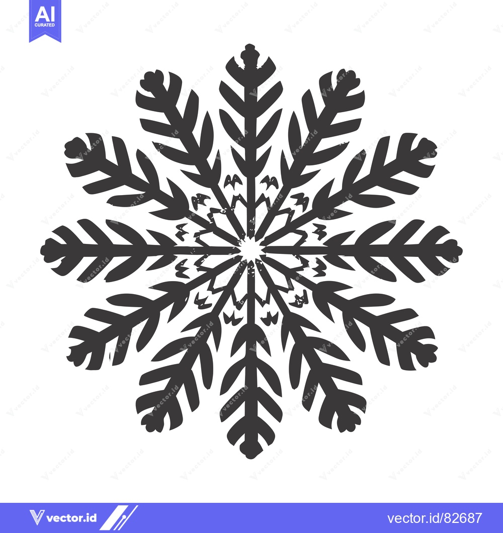 Premium Vector of Black and White Stylized Snowflake Design