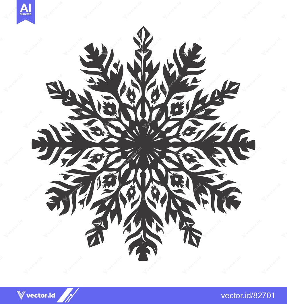 Premium Vector dari Intricate Black and White Snowflake Design