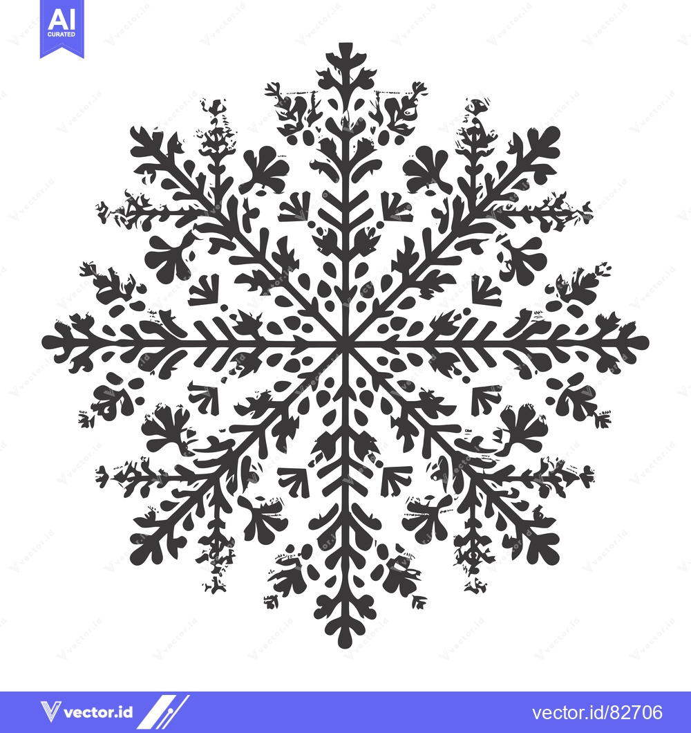 Premium Vector dari Stylized Black and White Snowflake Design