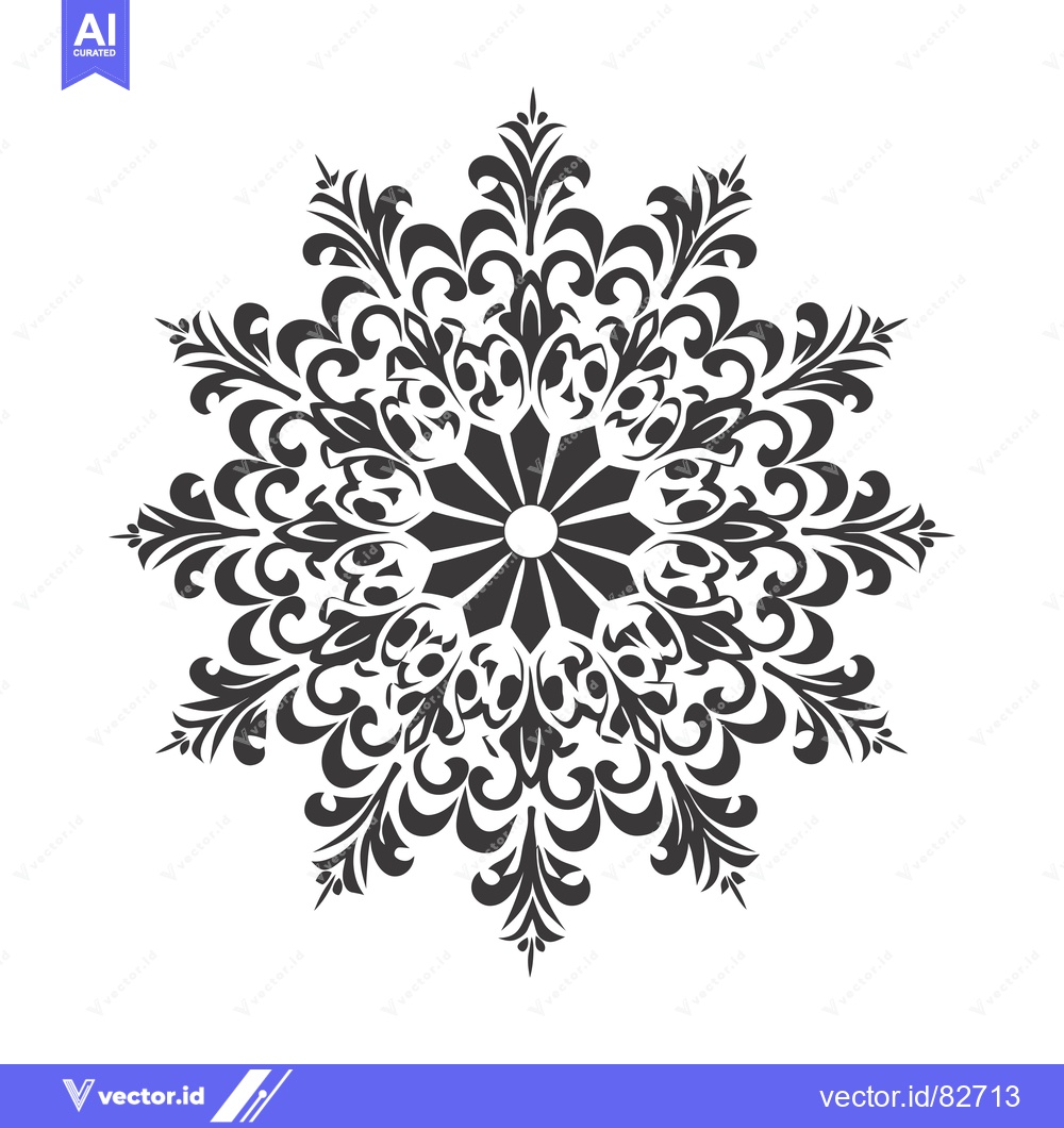 Premium Vector dari Black and white ornate floral design with intricate details