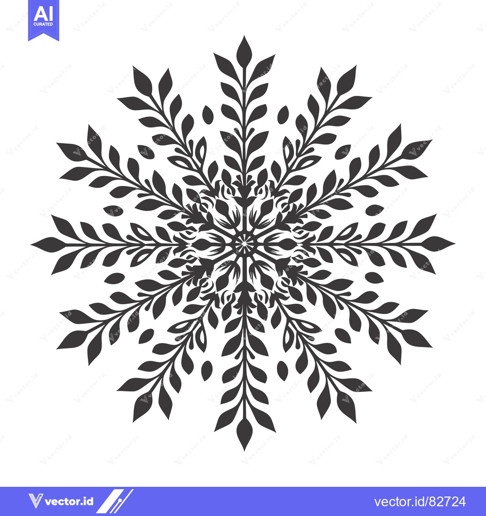 Premium Vector dari Black and White Floral Mandala with Intricate Leaf Pattern