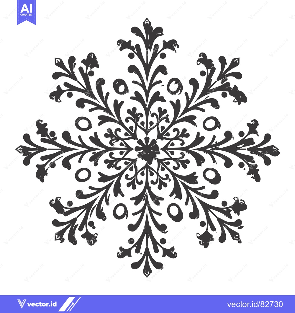 Premium Vector of A symmetrical black and white floral design with a central point and s