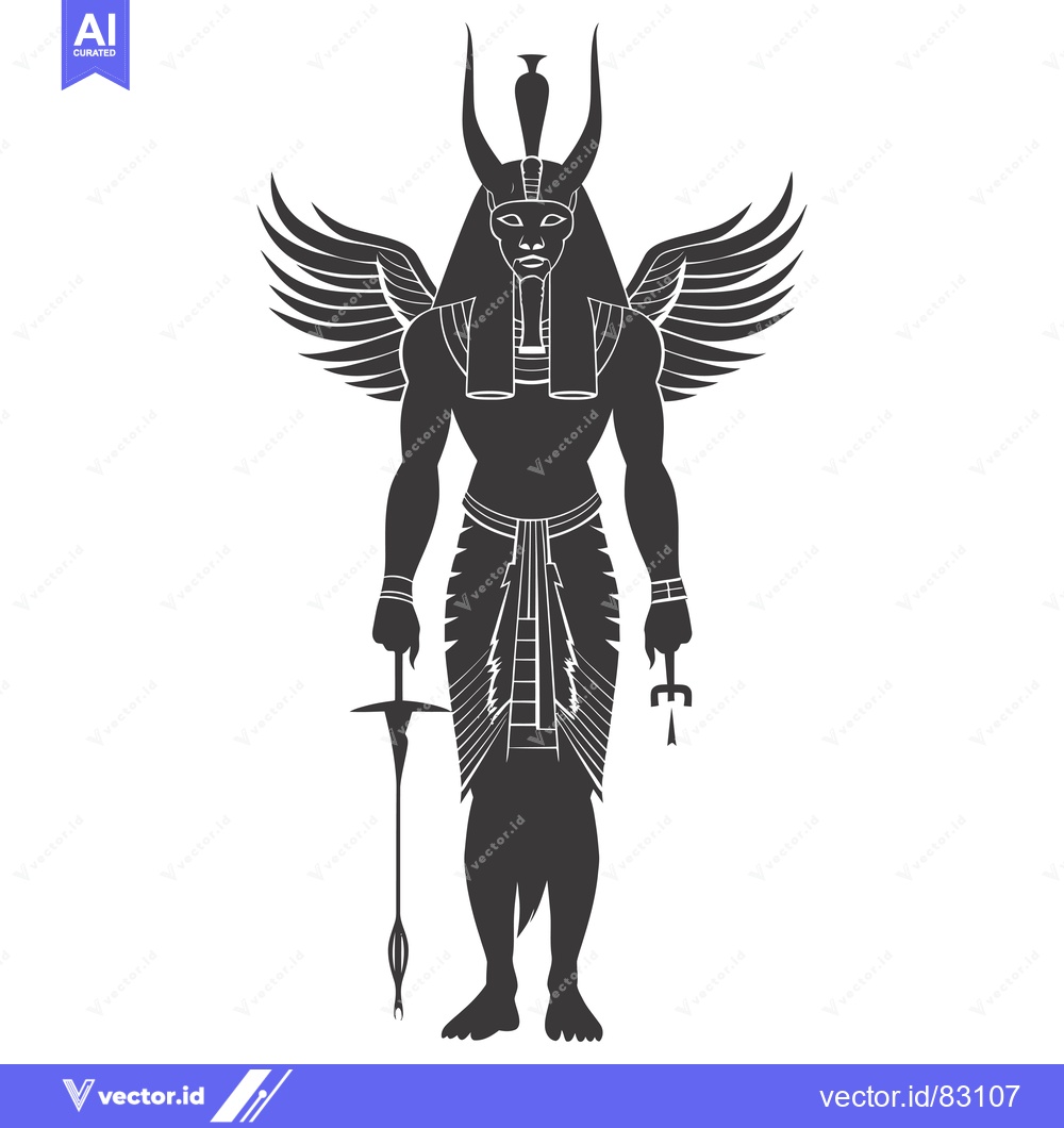 Premium Vector of Black and White Silhouette of the Egyptian God Horus