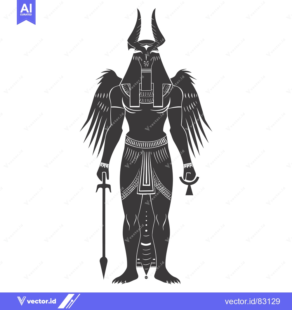 Premium Vector dari Black and White Illustration of the Egyptian God Horus