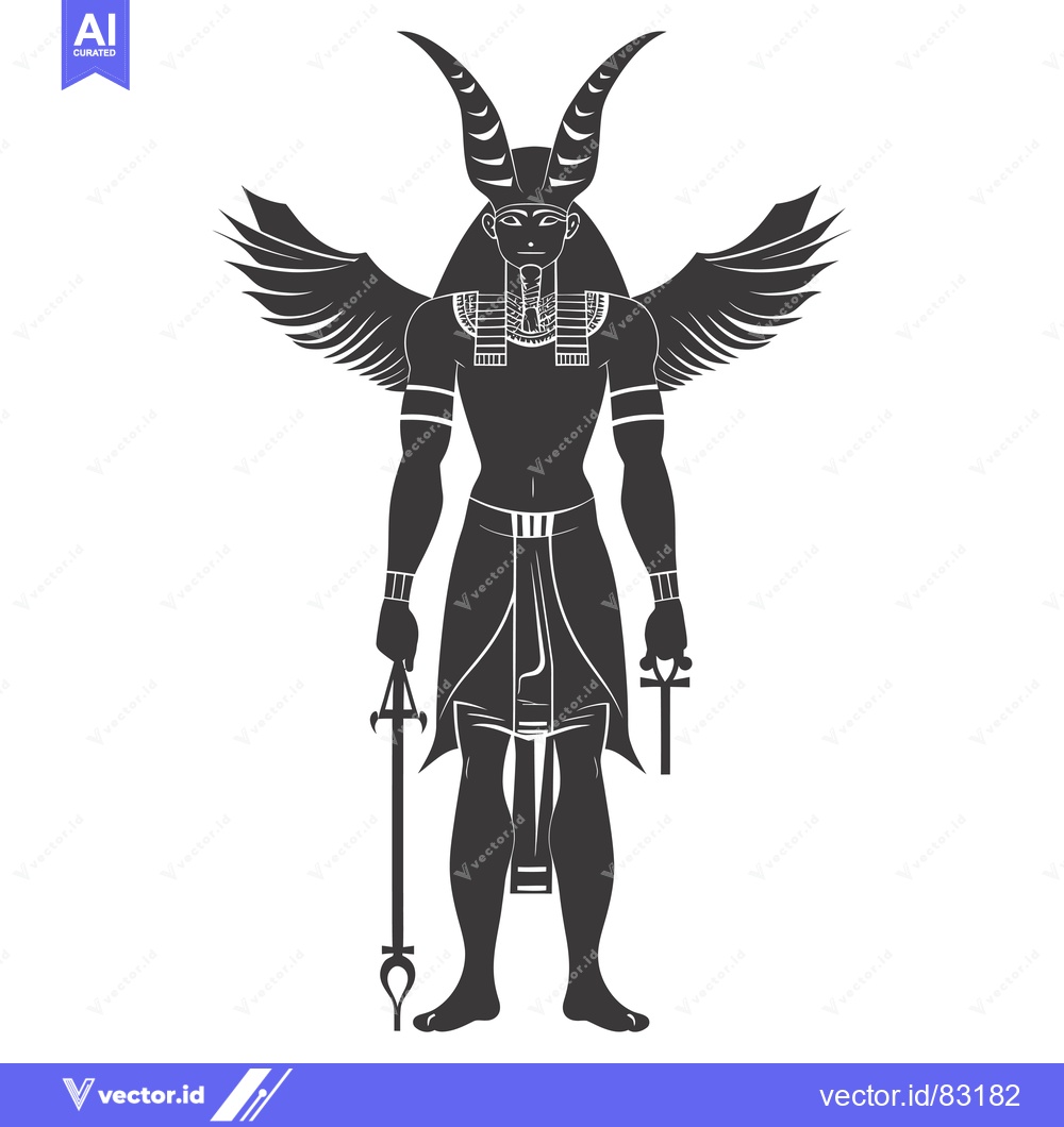 Premium Vector of Black and white silhouette of the Egyptian god Horus