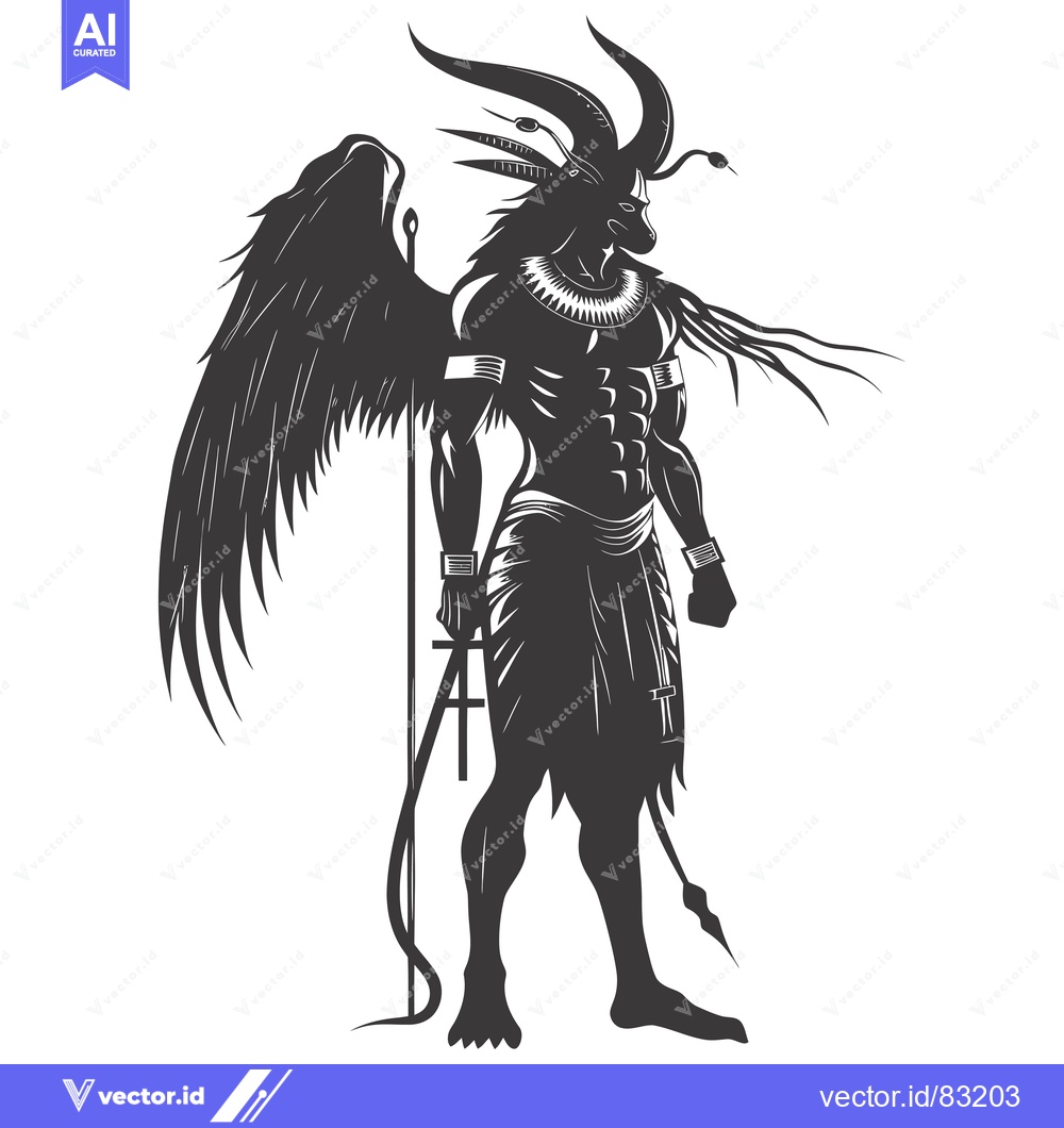 Premium Vector dari Anthropomorphic Creature with Wings, Horns, and a Snake Tail