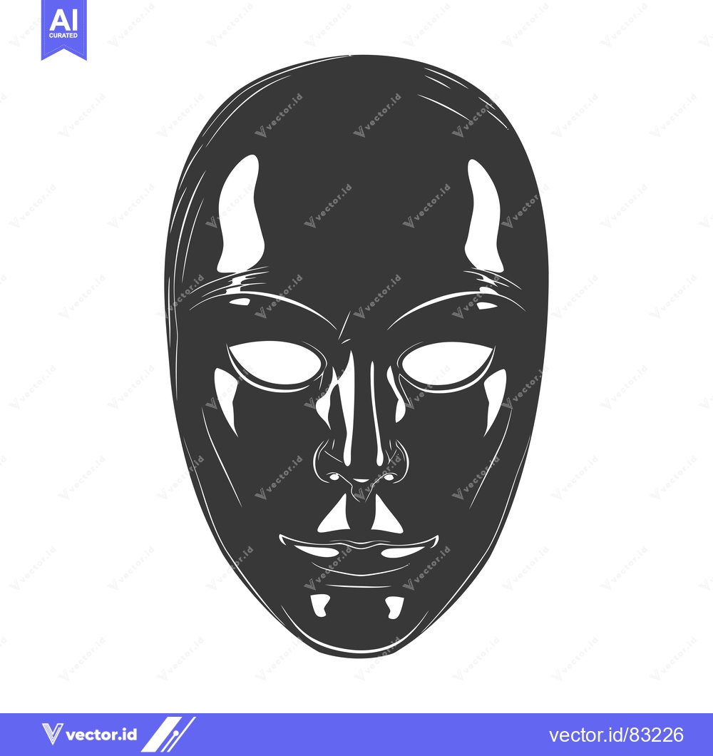 Premium Vector dari Hand-Drawn Sketch of a Black and White Mask