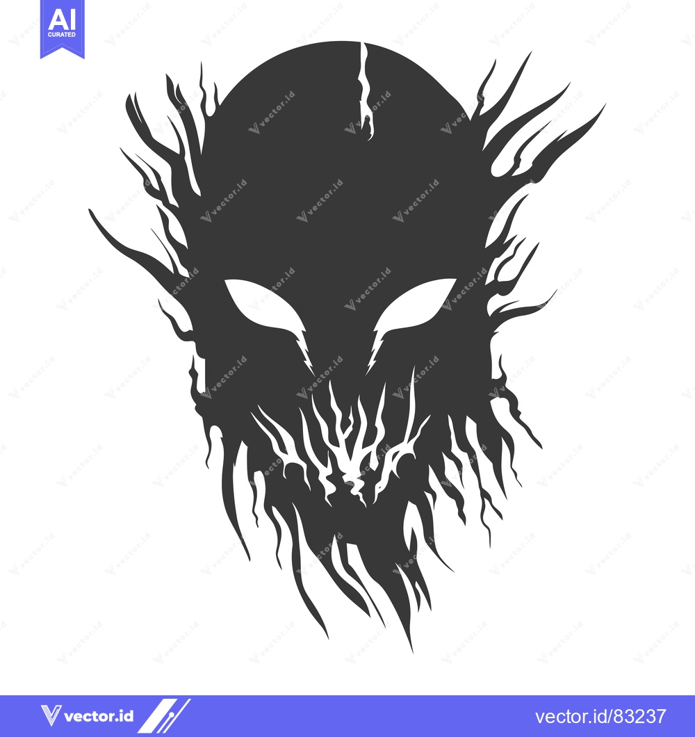 Premium Vector of A Black Silhouette of a Face with Flame-Like Features
