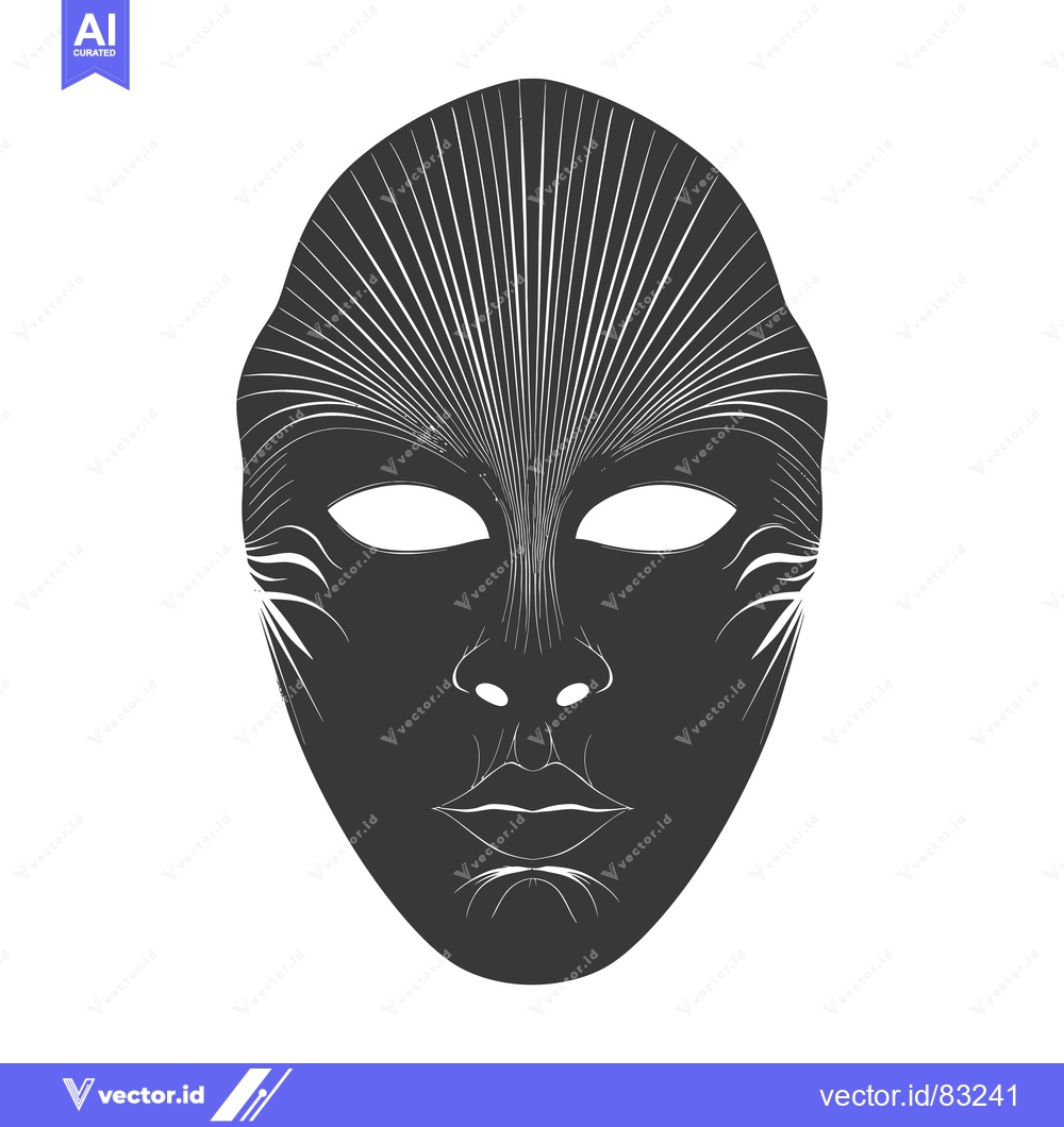 Premium Vector of A Black and White Abstract Mask with Geometric Lines