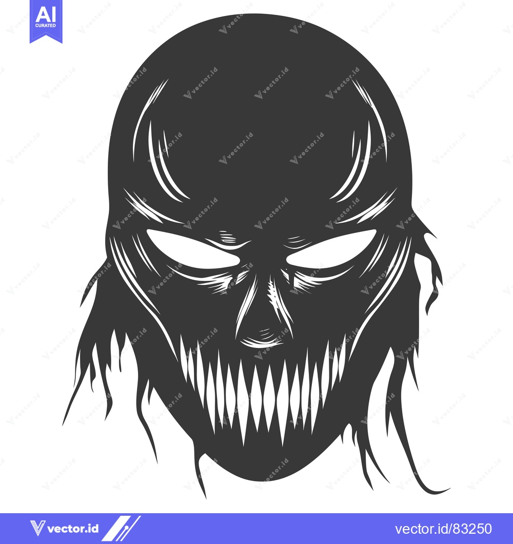 Premium Vector of A Close-up of a Ferocious, Shadowy Creature with a Glaring Expression