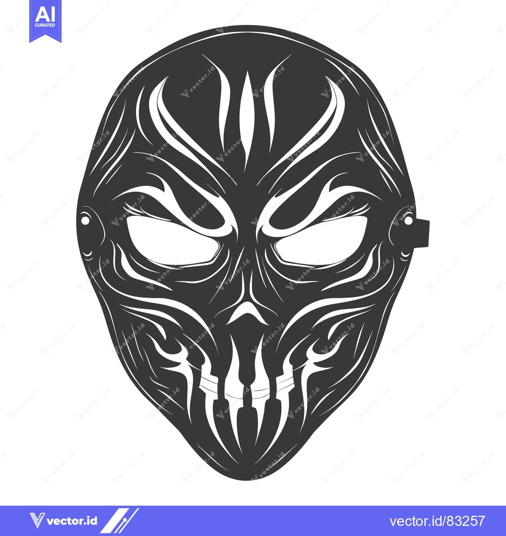 Premium Vector dari Black and White Mask with Intricate Tribal Design