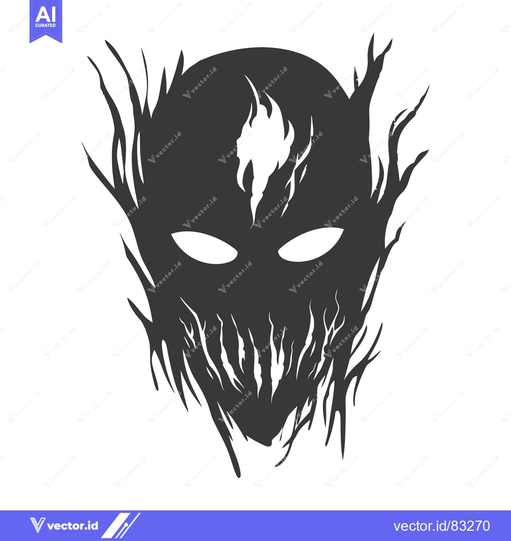 Premium Vector dari A silhouette of a face with dark, jagged lines around it