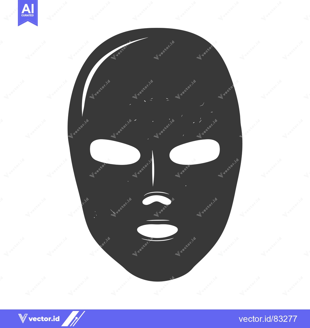 Premium Vector dari Black and White Simple Cartoon Face Mask