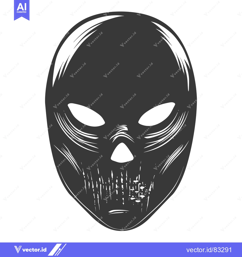Premium Vector of A Black and White Sketch of a Skull Mask
