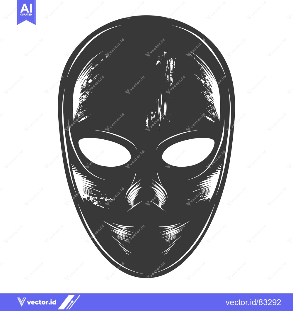 Premium Vector dari Black and White Grunge Style Mask with White Eyes