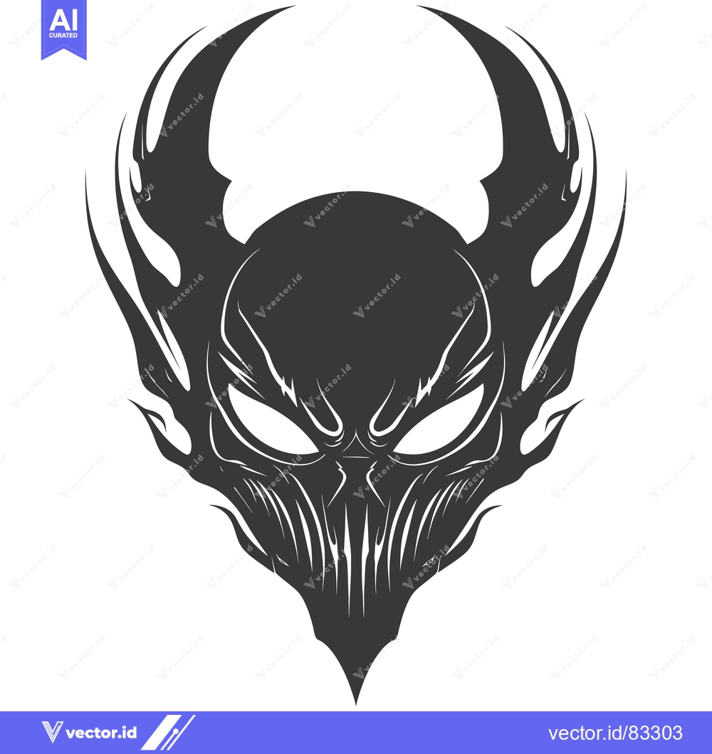 Premium Vector of Stylized Skull with Flames and Horns