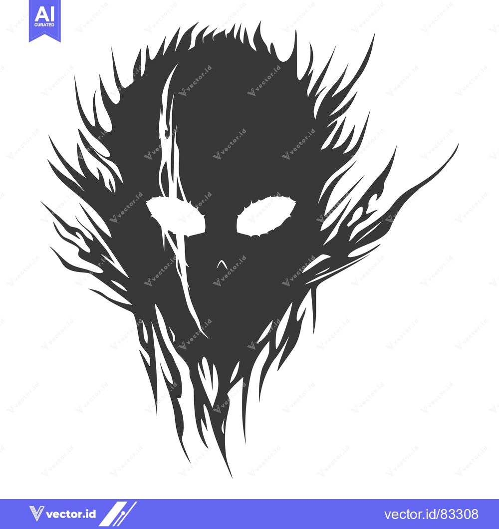 Premium Vector dari Abstract Silhouette of a Face with Sharp Edges and Glowing Eyes