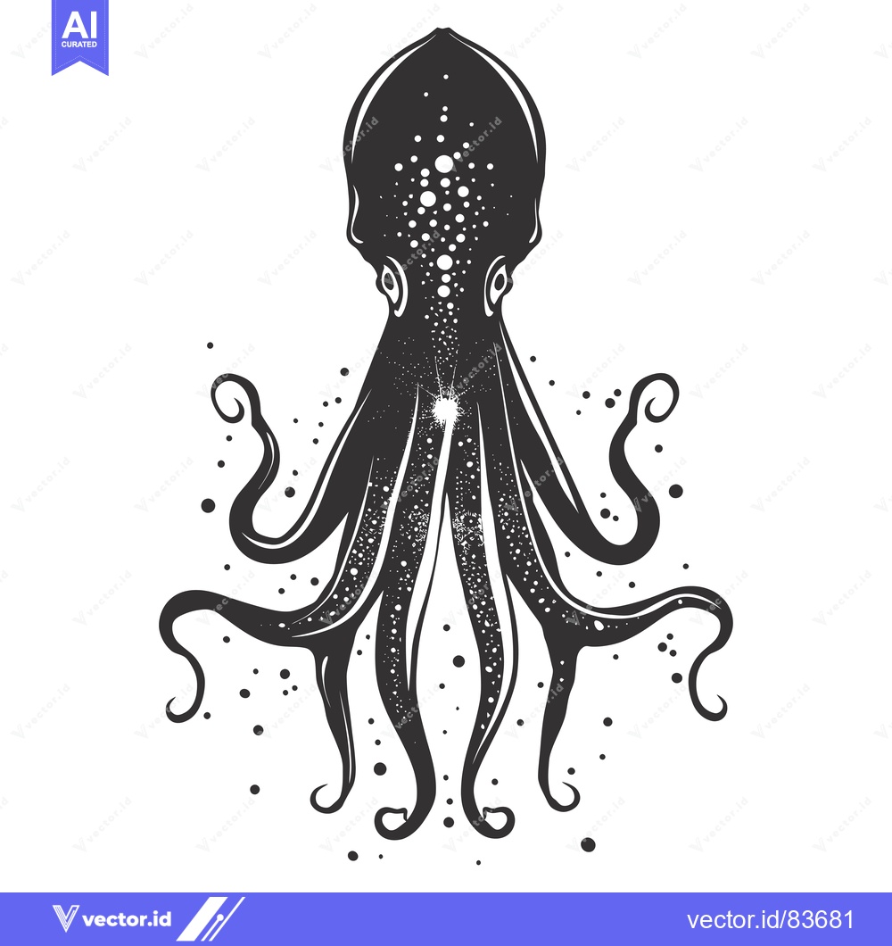 Premium Vector dari A Detailed Illustration of an Octopus with Eight Tentacles
