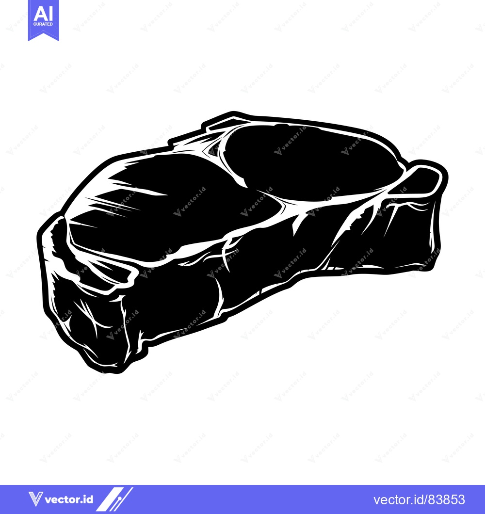 Premium Vector dari Black and White Silhouette of a Cut of Meat