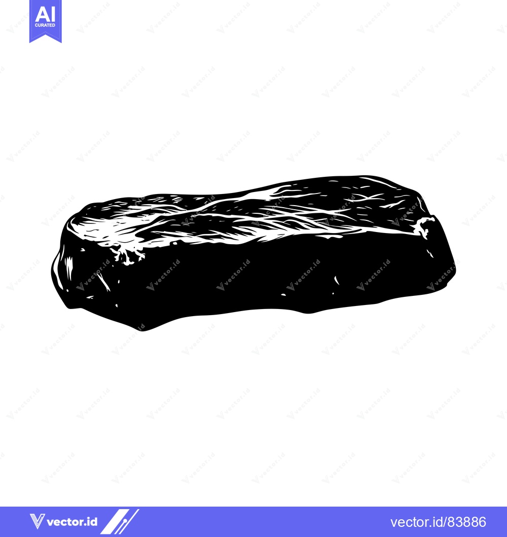 Premium Vector dari Black and White Silhouette of a Single Steak