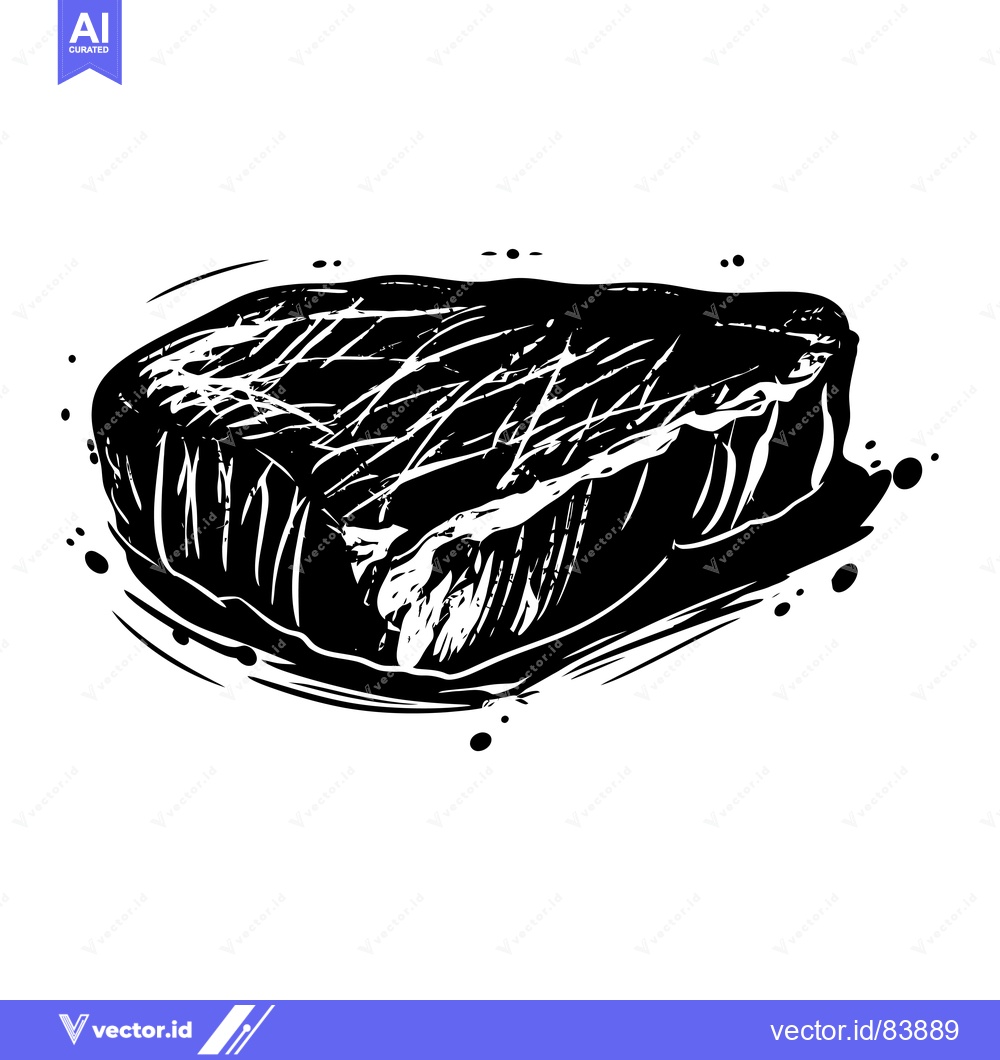 Premium Vector dari A Hand-Drawn Illustration of a Sizzling Steak