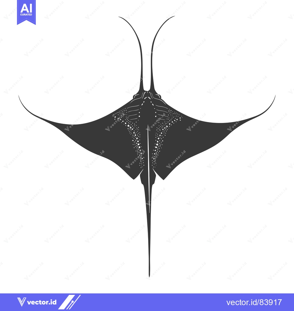 Premium Vector of A Black and White Silhouette of a Manta Ray